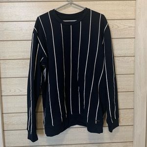 Denim & Flower Ricky Singh Striped Sweatshirt Men’s Extra Large Navy Blue White